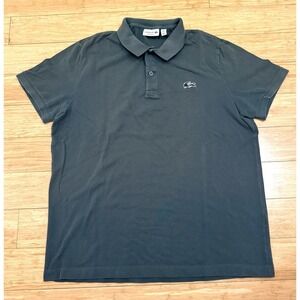 Lacoste Mens Cotton Collar Short Sleeve Polo Shirt Green Camo Crocodile Size XL